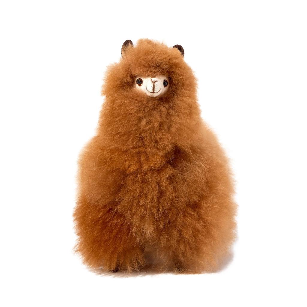 INJOI Alpaka Plüschtier, Flauschig und Niedlich, Handgefertigt mit Seltener Natürlicher Alpakawolle, Perfekt für Jubiläen und Besondere Anlässe, als Geschenk (22cm,