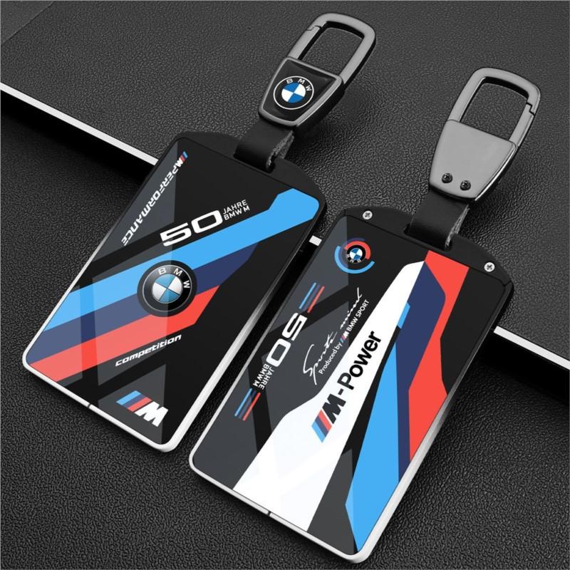 Car Key Case For BMW M-Power Card Protector Cover Shell New X1/7 Series 5 4 3 Series X5 X7 Buckle 535li Advanced NFC Five Series Gjbn47