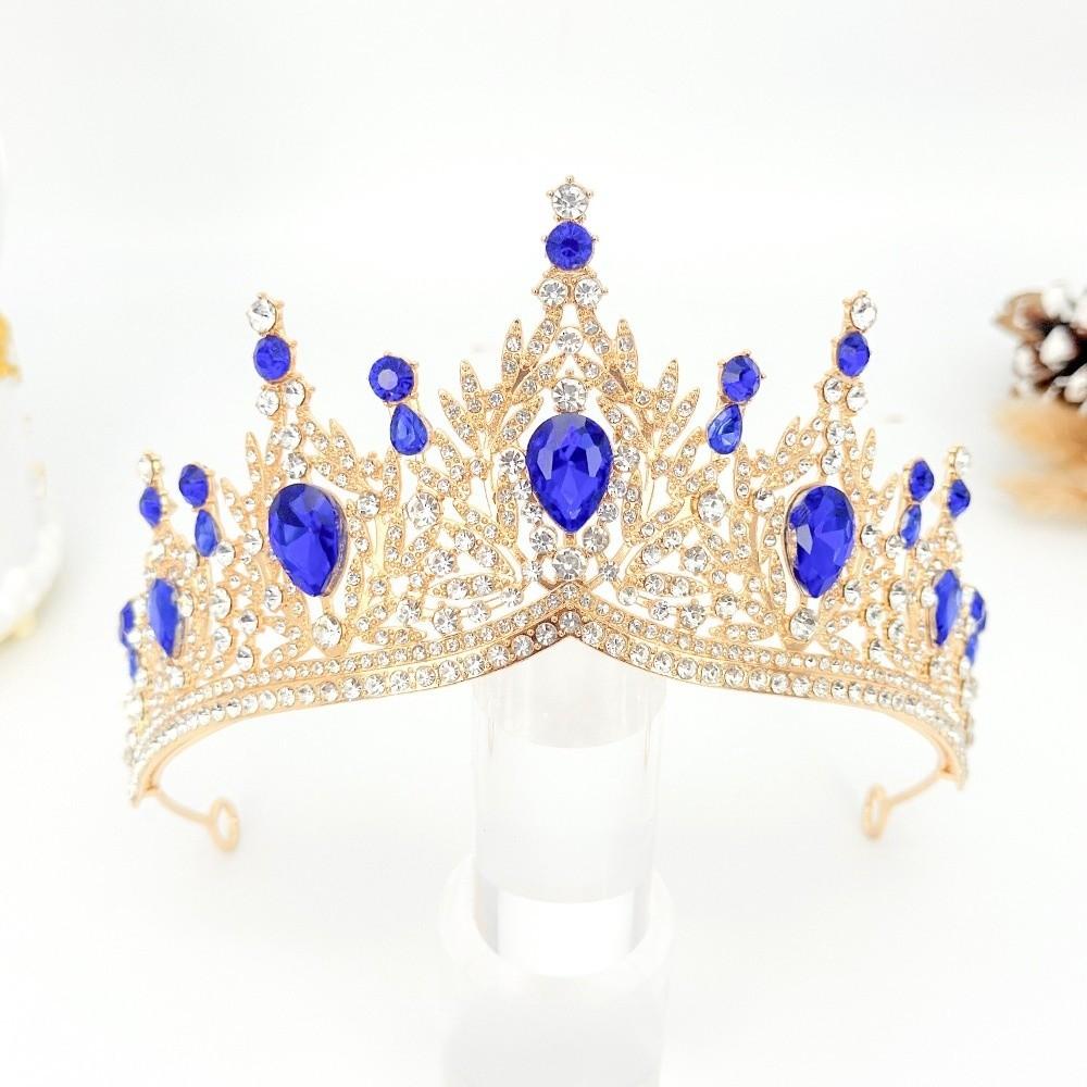 Hair Jewelry Baroque Queen Tiaras Shiny Ornament Princess Crown  Birthday Party