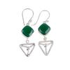 Green Onyx Gemstone 925 Sterling Silver Jewelry Handmade Wedding Earrings 2.00" EE-45-13