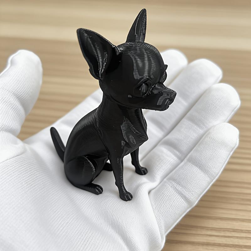 3D‑Printed Plastic Big‑Ear Gigi Dog Figurine, Bohemian Friendship‑Theme Bookshelf Ornament, Cute Companion Collectible for Hallo