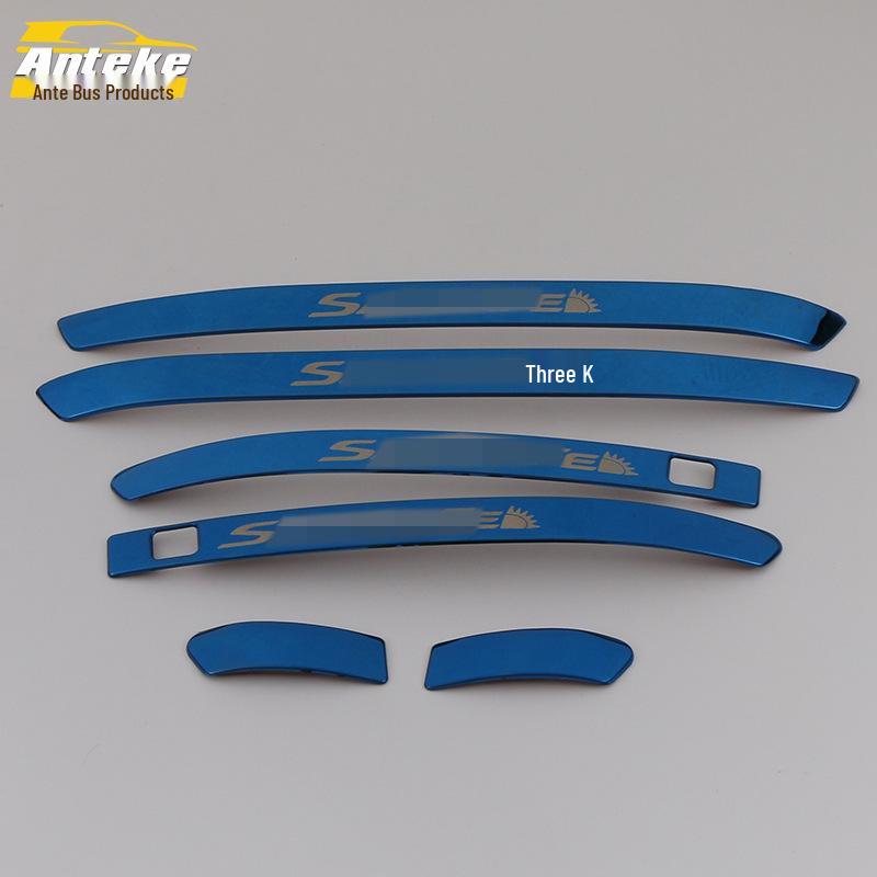 2019 Santa Fe Door Handle Bright Strip & Armrest Trim Sticker Accessories