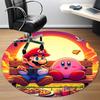 1pc Mario Kirby Office Round Area Rug, Indoor Mat Suitable For Office, Under Office Chairs Bedroom Living Room Home Decor, Room Deco