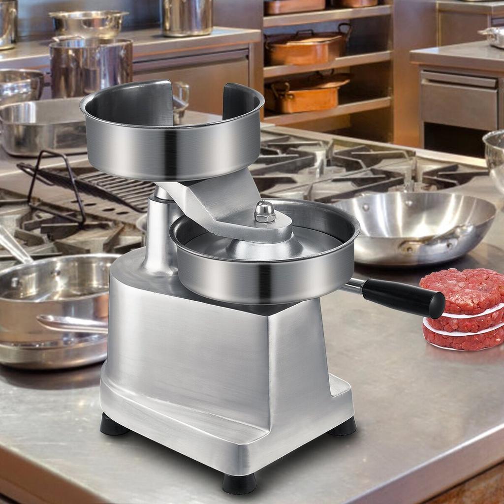 Commercial Burger Patty Maker, 150mm/6inch Hamburger Beef Patty Maker, Heavy Duty Food-Grade Stainless Steel Bowl Burger Press Machine, Kitchen Meat