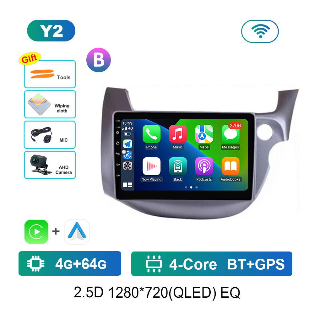 Bluetooth DSP Stereo Car Video Multimedia Player for HONDA FIT JAZZ 2008 - 2013 WiFi Android System 4G GPS QLED Touch Screen