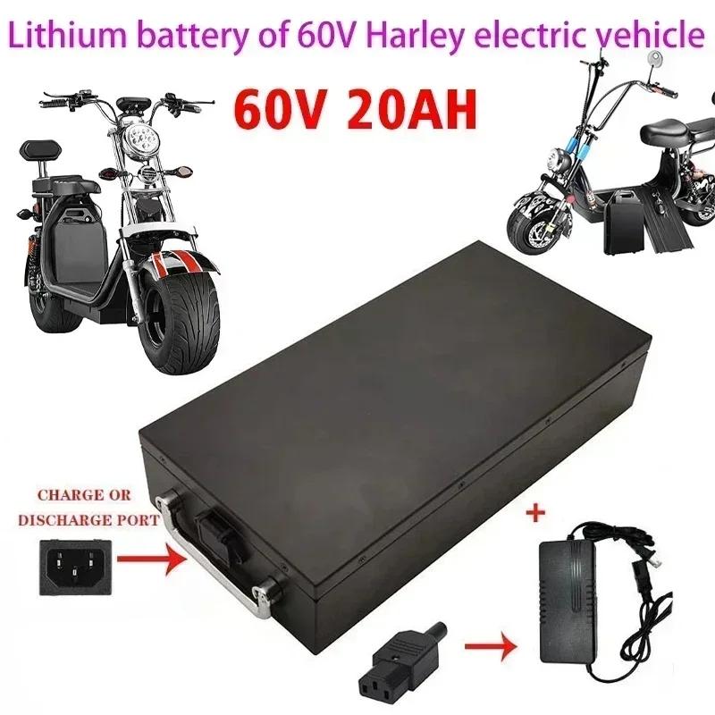 60V 40ah Scooter, Suitable for 250W~1500W Motorcycles/tricycles/bicycles Waterproof Lithium Battery+67.2V Charger