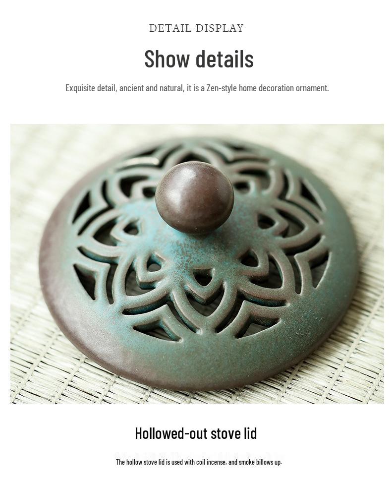 Ceramic Lotus Incense Burner for Mugwort & Sandalwood - Home Health Care Decor.