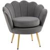 Shell Armchair, Vintage Armchair, Bedroom and Living Room Armchair, Elegant Design, with High Backrest, 76x67x74cm, Grey