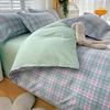 Plaid Striped Bed Sheet Quilt Cover Twill Thickened Quilt Cover Bedding Quilt Cover Three-piece Bed Sheet Set