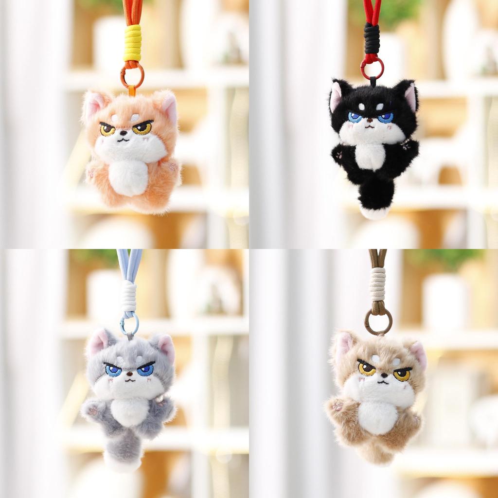 Plush Wolf Keychain With Soft Polyester Fill For Girls Gift Bag Charm