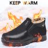 Winter Boots Men Keep Warm Plush Ankle Boots Male Casual Sneakers Flats Slip On Ladies Shoes New Winter Shoes Women