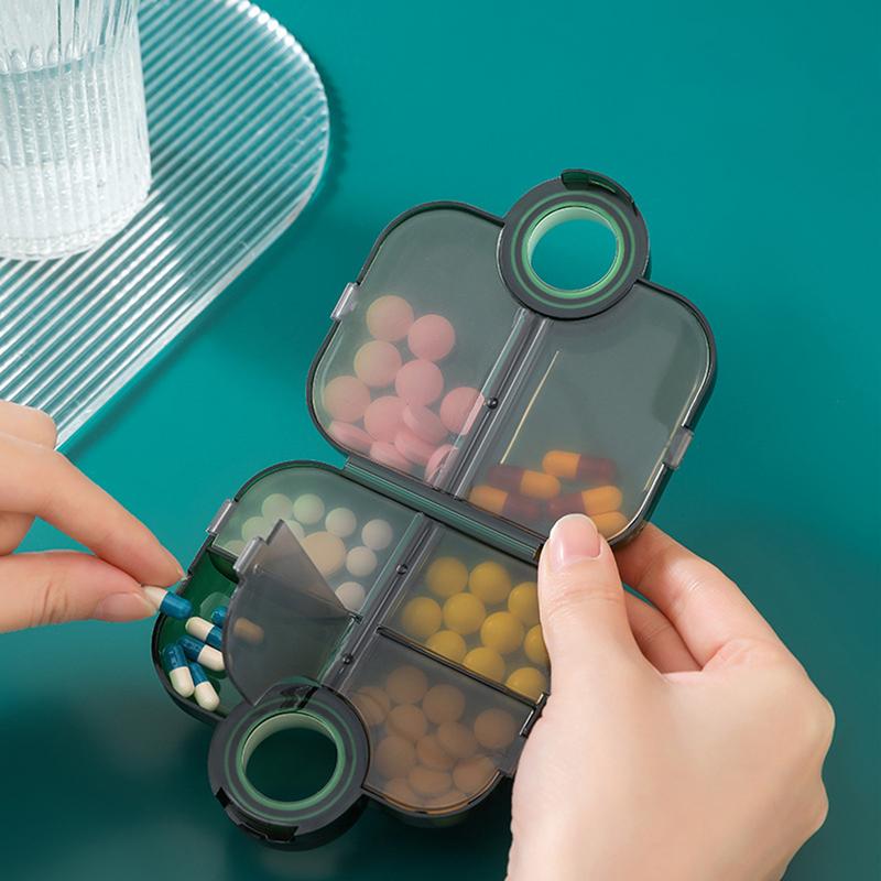 Portable Pill Organizer 6 Compartments Travel Pill Organizer Compact Medication Container Supplement Storage For Family Friends