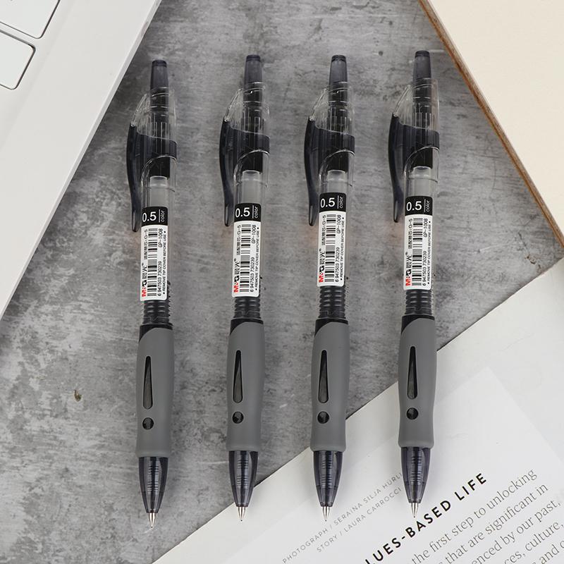 4Pcs Retractable Gel Pens Set Black/Red/Blue/Dark Blue Ink Ballpoint For Writing Refills Office School Supplies Stationery