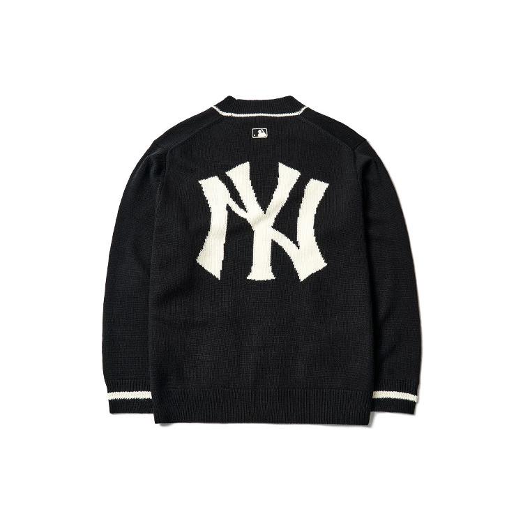 MLB New York Yankees Sweaters Unisex Black V Neck Moderate Cardigan 3AKT00114-50BKS