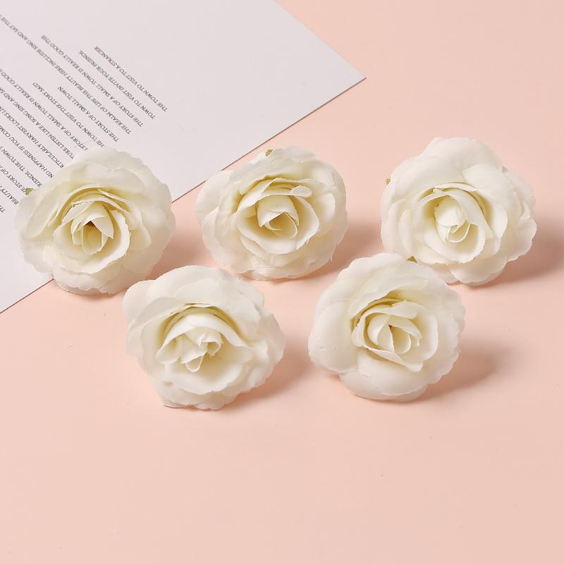 5 Stück Weiße Serie Künstliche Rosen Kombination Raum Tischdekoration Outdoor Party Hochzeitsdekoration DIY Kranzzubehör