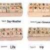 In-Stock Wooden Stamp Set: Exquisite & Lovely 12 Pieces with Ink Pad for Creative Diary Décor