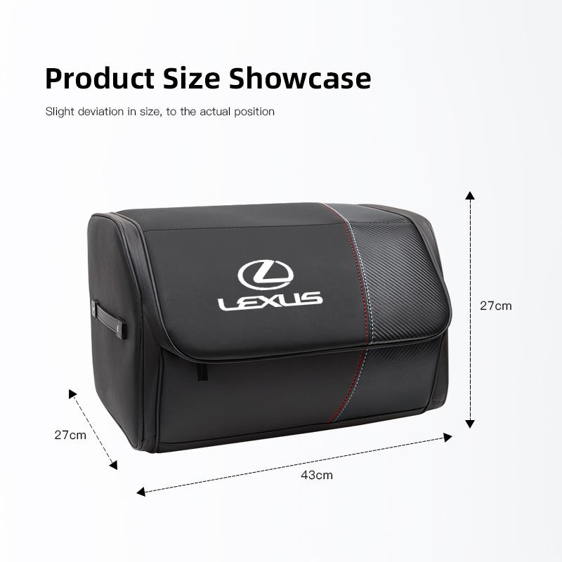 Car High-capacity Leather Storage Bag Car Trunk Organizing Box For Lexus FSPORT LBX NX RX 350h 450h ES UX 300e GS GX IS LS LX