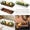 1PC Storage Tray Farmhouse Solid Wood Rustic Tabletop Organization Country Style Decor With Handles Home Storage Bins Parties