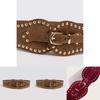 Waist Belt For Women Faux Leather With Studded Design Adjustable Wide Corset Style Fashion Accessory