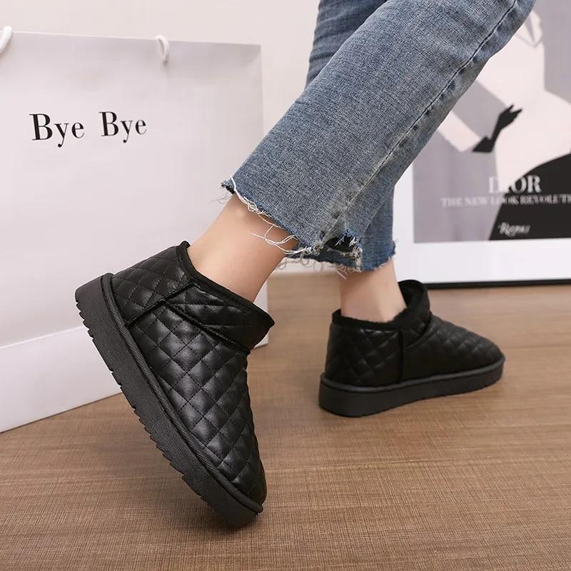 Women Snow Boots Winter Warm Plush Boots Women Waterproof Slip-on Women Shoes Flat Casual Winter Shoes Ankle Boots For Women
