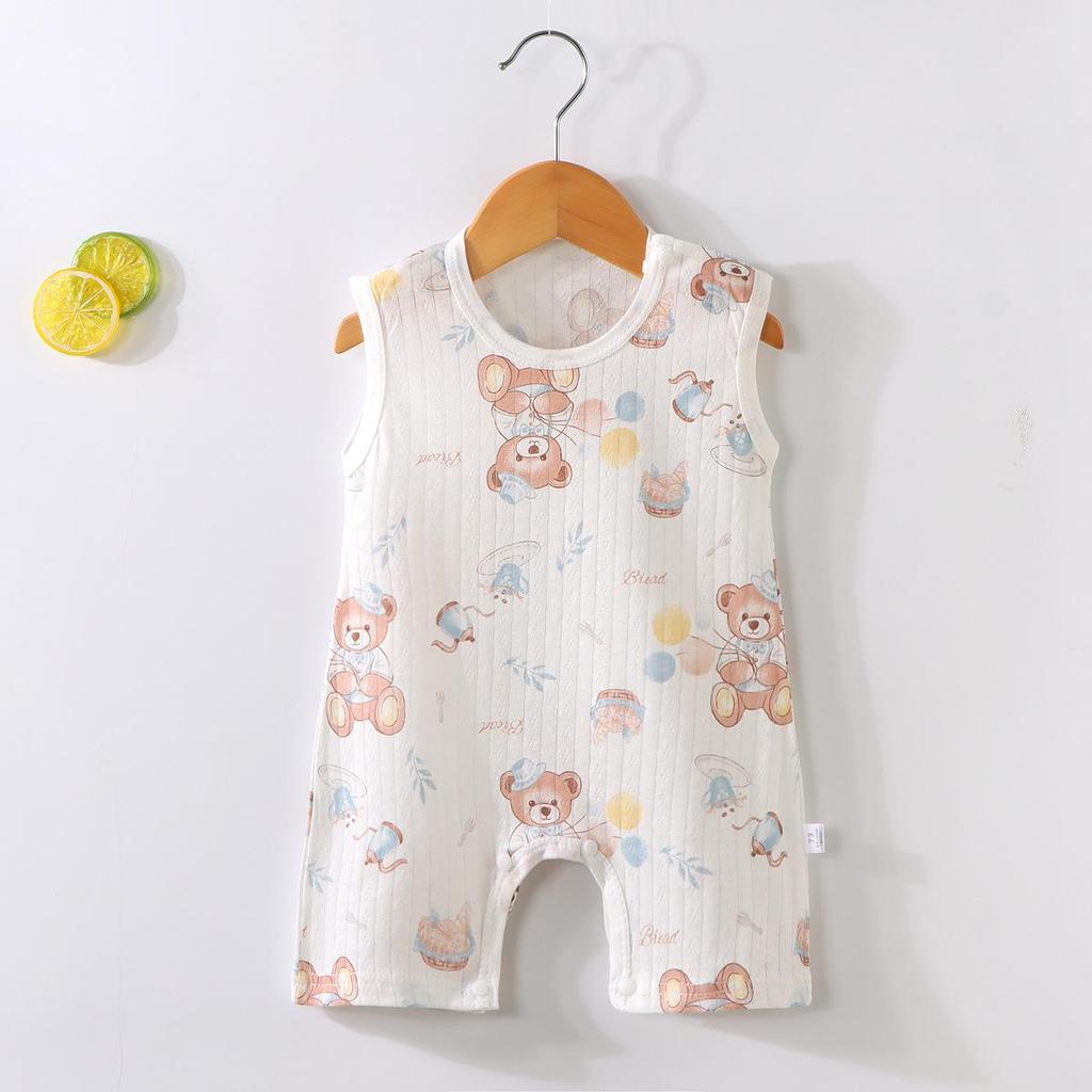 Zomer Romper Baby Koreaanse Stijl - Mouwloos Cartoon Katoenen Bodysuit