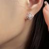 Retro Chinese Style Real Gold Zircon Stud Earrings with S925 Silver Needle - Light Luxury