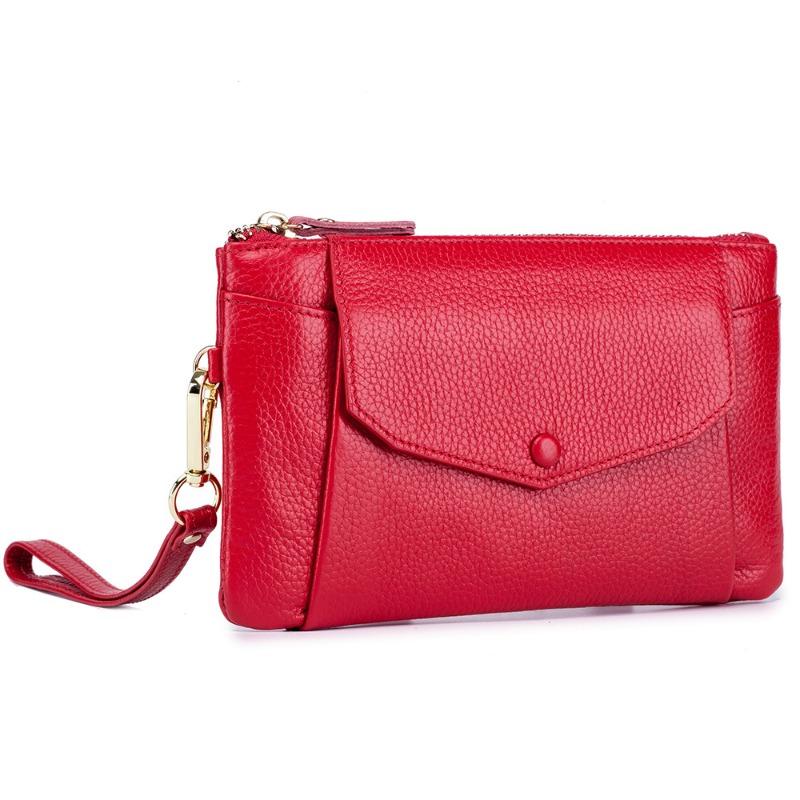 Bag Niche Ultra-thin Long Large-capacity Clutch Bag Women, Leather Simple Wallet First-layer Cowhide Mobile Phone Bag