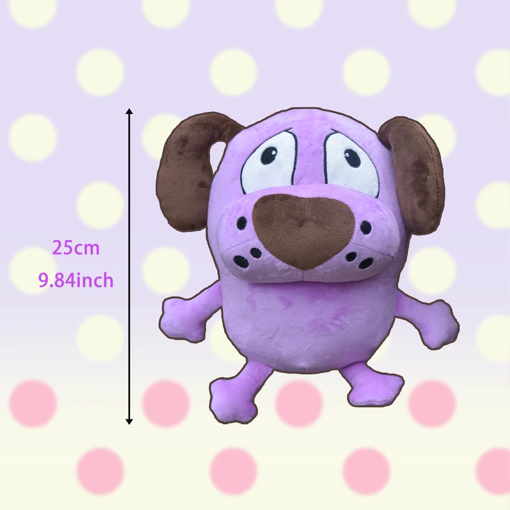 New Courage the Cowardly Dog Plush Toys Funny Purple Dog with Yellow Teeth Stuffed Doll Animal Plushie Room Decor Birthday Gift