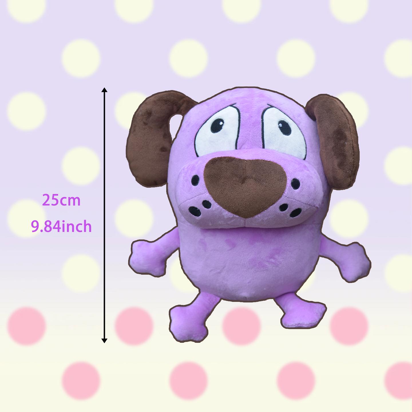 Nieuwe Courage the Cowardly Dog Pluche Speelgoed Grappige Paarse Hond met Gele Tanden Knuffelpop Dierlijke Knuffel Kamer Decoratie Verjaardagscadeau