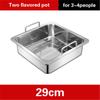 Extra thick stainless steel square hot pot Stewed Mandarin Duck with Ears Hotpot for induction cooker Mother and son pot hotpot