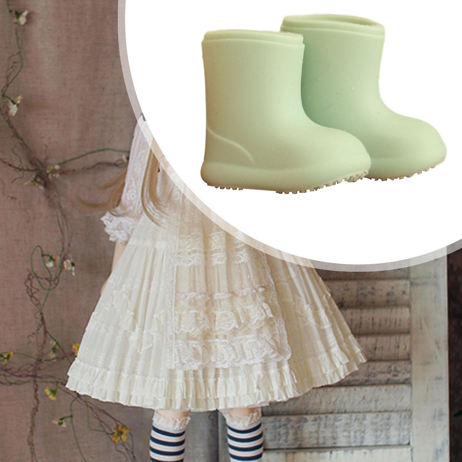 

Сапоги для кукол 1/12, обувь Ob11 для кукол BJD, аксессуары ручной работы зелёный