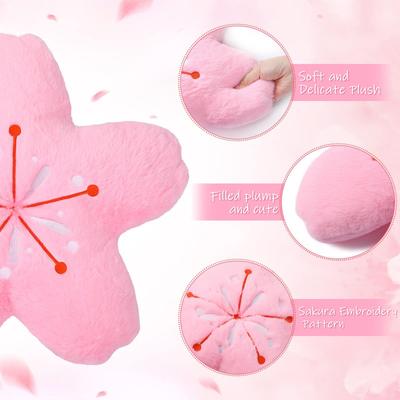 Sakura Plush Cushion Sofa Decorative Flower Pillow Cherry Blossom Stuffed Pillow Bed Office Chair Stuffed Back Cushion Ornament