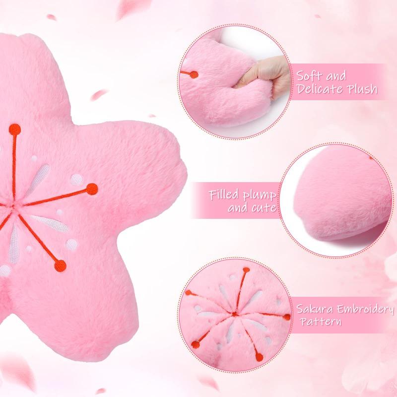 Sakura Plush Cushion Sofa Decorative Flower Pillow Cherry Blossom Stuffed Pillow Bed Office Chair Stuffed Back Cushion Ornament