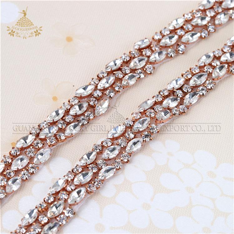 Newest Crystal Strass Rhinestone Trimming Waist Decorated Sash for Wedding Dresses Belts