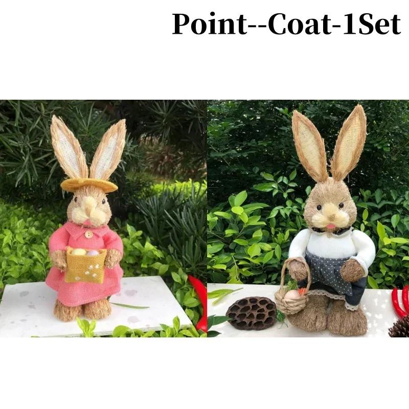 1/2Pcs Easter Cute Straw Bunny Decorations Rustic Home Decoration Party Tabletop Decorations Craft Decorations