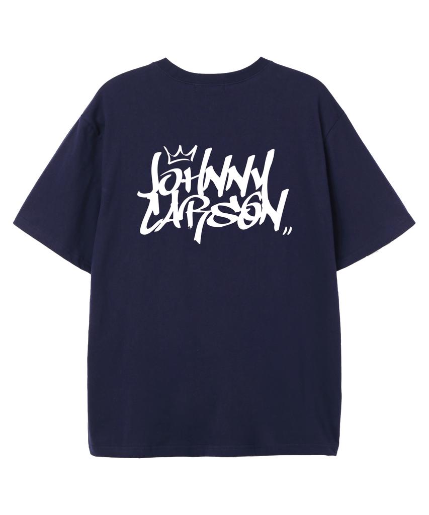 JOHNNY CARSON Classic Graffiti Logo Short Sleeve T-Shirt (Jcss102) Navy (Type A)