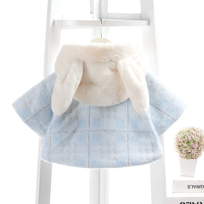 Weedmap Baby Boa Winter Poncho Outerwear for Short Brushed Fleece with Bunny Perfect for Fall and Winter Outings Coat, Jacket, Girls, Hooded, Length,