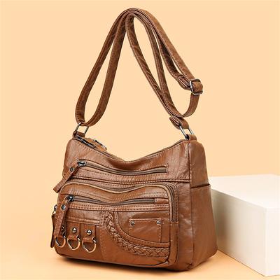 Vintage Pu Leather Luxury Purses and Handbags 2024 High Quality Women's Bag Design Multi-pocket Ladies Crossbody Shoulder Bags