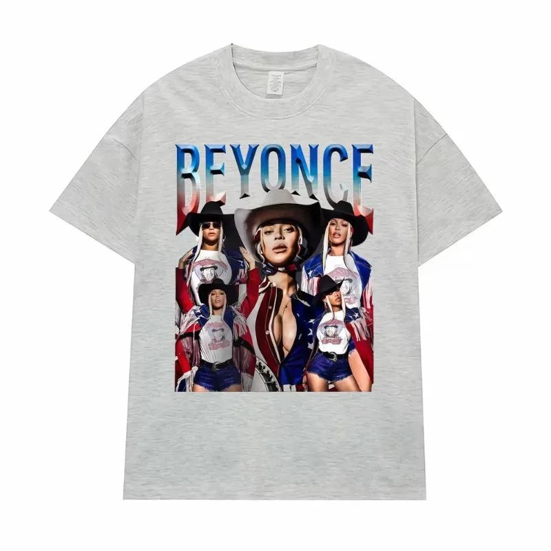 Cowboy Carter Beyonce Vintage Graphic T Shirt Women Fashion Hip Hop Streetwear T-shirts Casual T-shirt