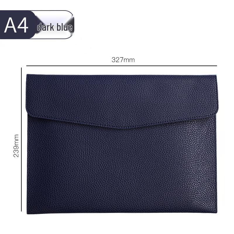 A4 Leather Storage File Bag - Portable Archive Folder with Logo Option