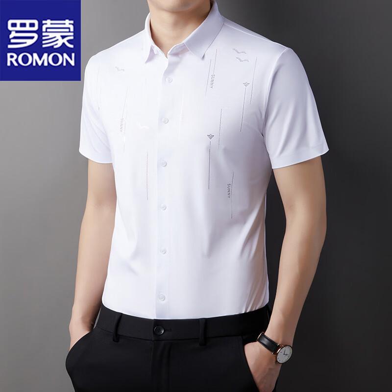 ROMON Men's Summer Business Casual Short-Sleeve Shirt