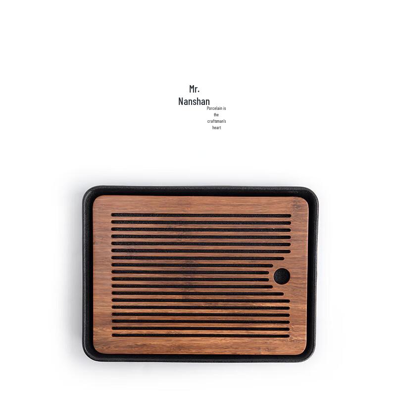 Ceramic and Bamboo Dry Bubble Kung Fu Tea Tray