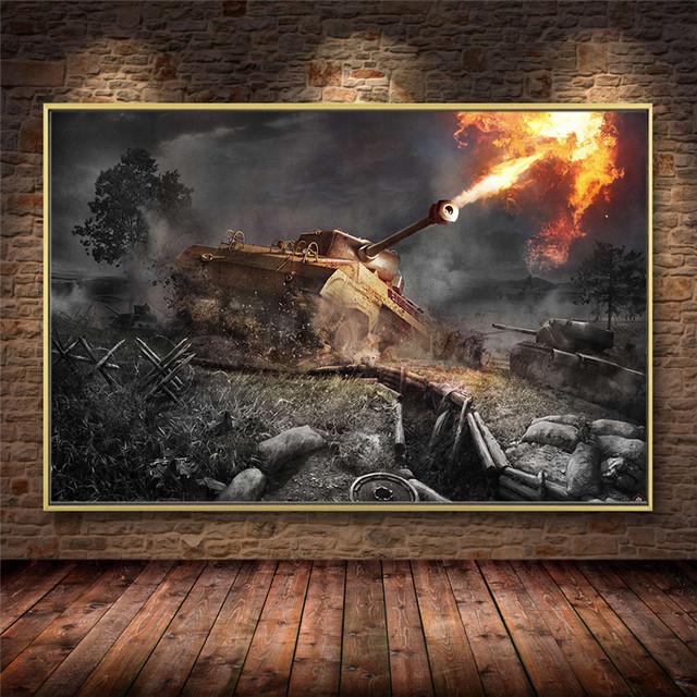 World of Tanks Game Poster Canvas Painting Wall Art Player Boy Bedroom Dormitory Decor Support Private Customization Picture