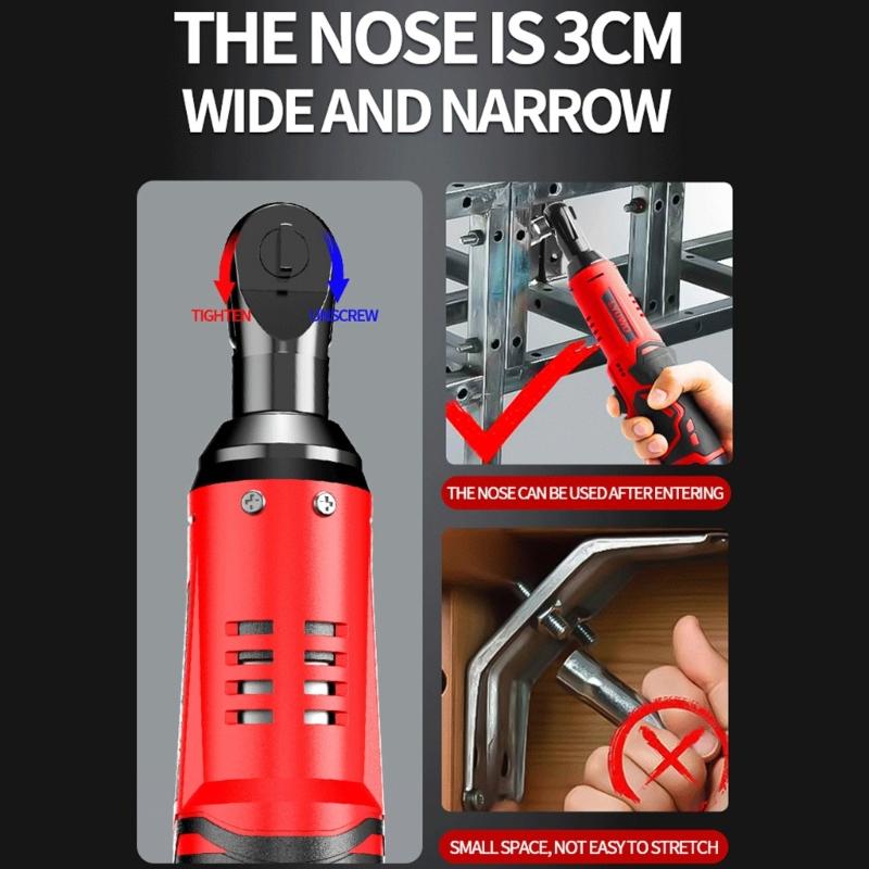 Cordless Ratchet Wrench Set Functional Electric Ratchet Wrench 18V Power Ratchet Tool For Various Application