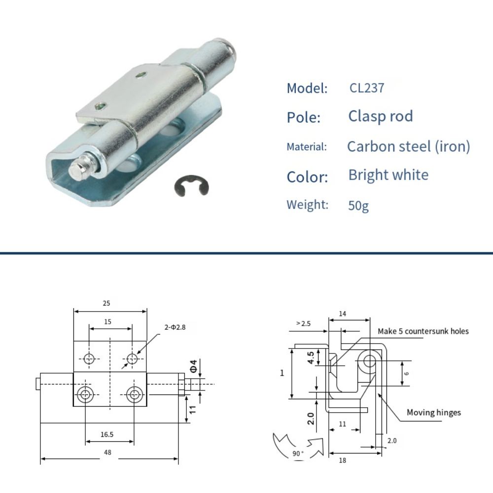 Plug Type Distribution Box Welding Hinge Iron Stainless Steel Hinge  Electrical Control Switch