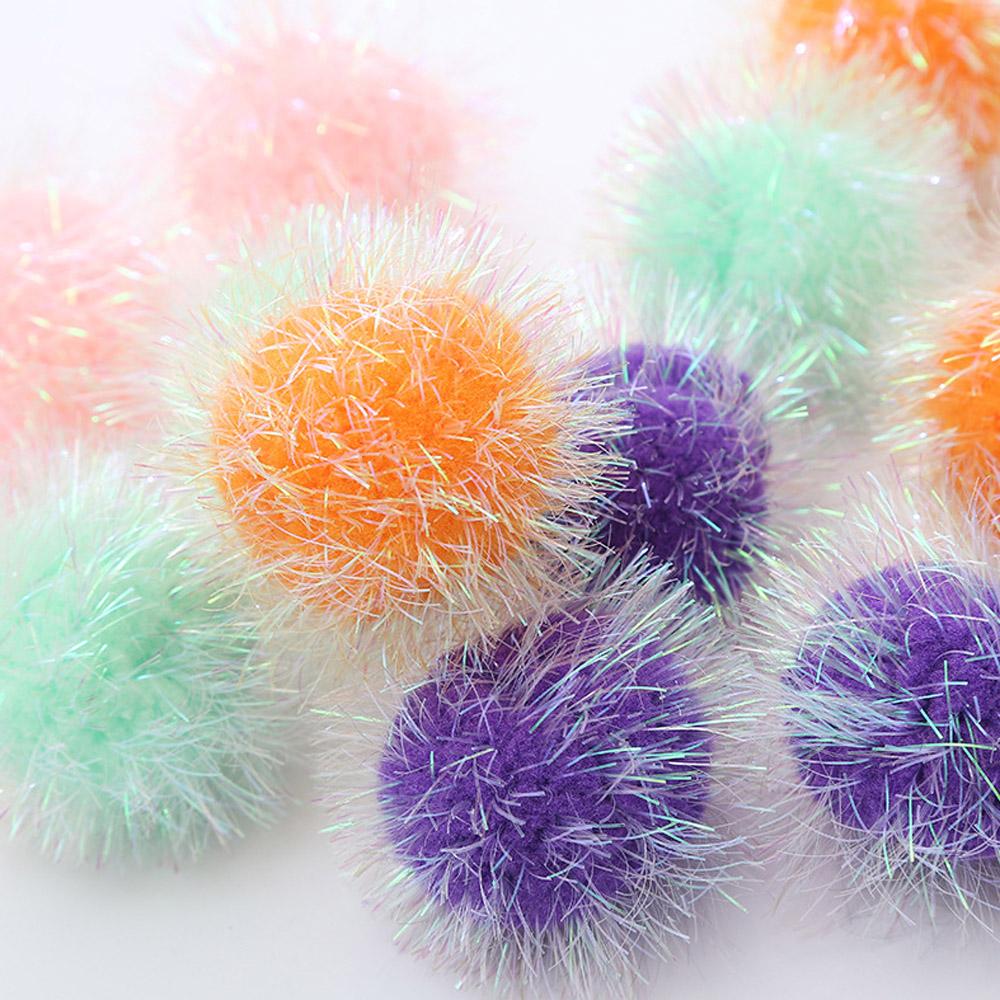 Candy Color Small Ball Cat Toys Kitten Interactive Chew Pet Toy Funny Cat Scratcher Plush Ball