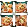 Cute Ducklings Nestled in Orange Lily Pattern Cushions Polyester pillowcase, sofa decorative cushion cov Headboard Pillow