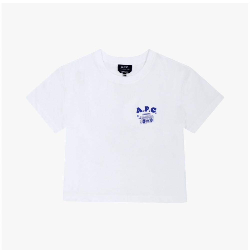 A.p.c Women S Boxy T ShirT F26524 Aab whiTe diSco