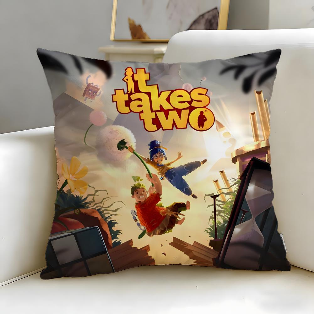 

популярная игра It Takes Two Наволочка Мягкая Легко стирается Наволочка Универсальная для Дивана Кровати Путешествий и Офиса 30X30cm