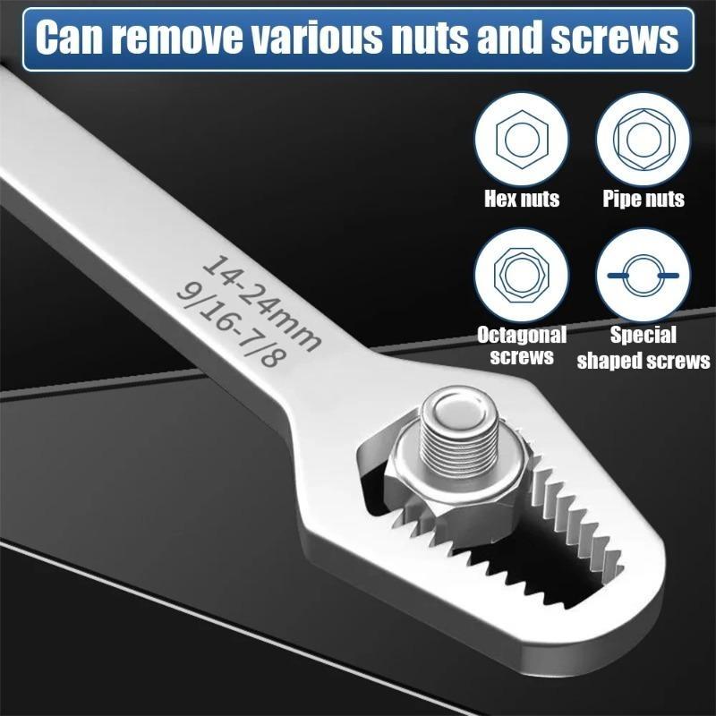 8~17mm/16mm/23mm/24mm Universal Torx Wrench Self-tightening Adjustable Glasses Wrench Board Double-head Torx Spanner Hand Tools for Factory